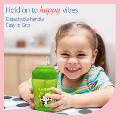 LuvLap Banana Time 210ml Anti Spill, Interchangeable Sipper / Sippy Cup with Soft Silicone Spout and Straw BPA Free, 6m+ (Green) - Baby Product from LuvLap - Shop in Sri Lanka at Arcade.lk