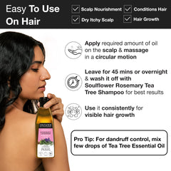 Soulflower Rosemary Lavender Hair Oil For Healthy Hair, Scalp Nourishment, Hair Growth - 100% Pure & Natural Undiluted Cold Pressed Oil, 120Ml