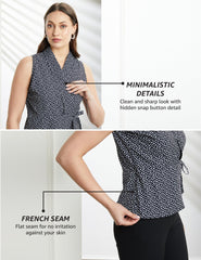 Symbol Premium Women's All Over Print Sleeveless Wrap Top (Regular Fit | Desk-to-Dinner) (Available in Plus Sizes)