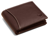 NAPA HIDE Brown Leather Wallet for Men I 6 Credit/Debit Card Slots I 2 Currency Compartments I 1 ID Window I 2 Secret Compartments I 1 Coin & Zip Pocket