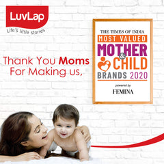 LuvLap Baby Comb with rounded Tips & Baby Hair Brush with Natural Bristles for better prrotection of baby's scalp (White & Blue) - Baby Product from LuvLap - Shop in Sri Lanka at Arcade.lk