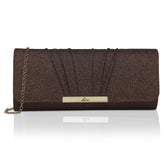 Lavie Women's Frame Detachable Chain Sling Strap Clutch Bags (Silver)