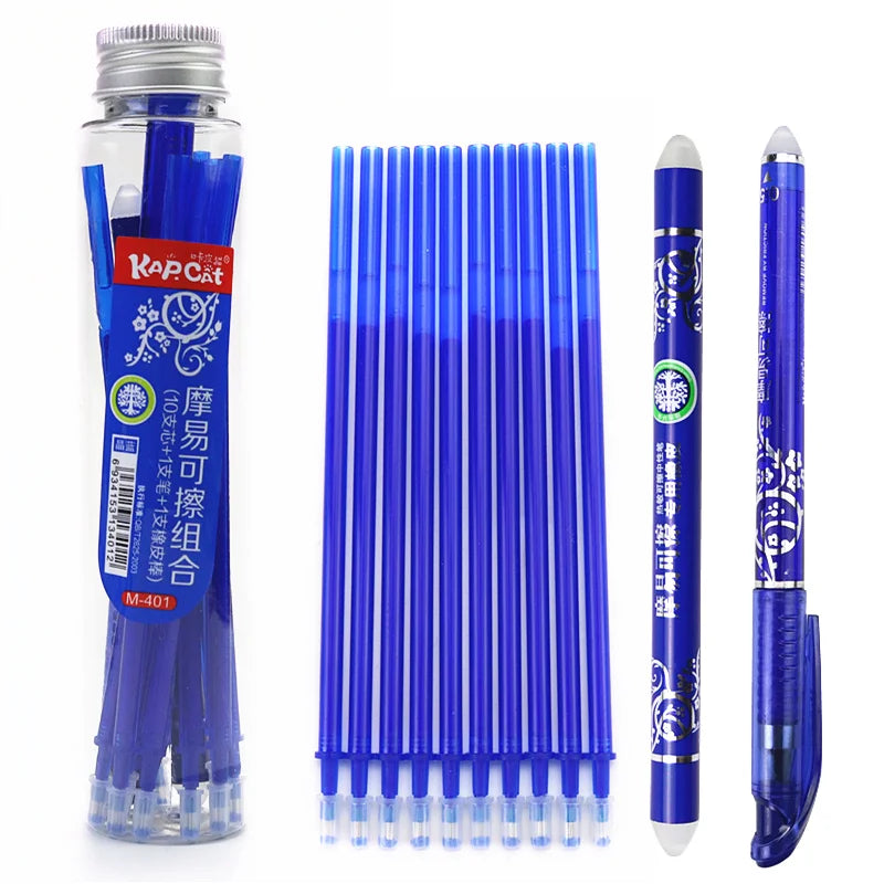 Kap Cat Blue Erasable Gel Pen Set With 10 Refills And 1 Eraser Stick - from Kap Cat - Shop in Sri Lanka at Arcade.lk