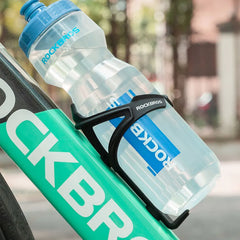 ROCKBROS Bike Water Bottle and Cage Set | 750ml BPA-Free Cycling Sports Squeeze Bottle with Lightweight Integrated Molded Bottle Holder for Road & Mountain Bikes