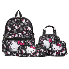 4PCS Sanrio Hello Kitty, Melody, Kuromi Backpack Set, Includes Pencil Case, Shoulder Bag & Wallet, School Bag, Casual Outdoor Daypack