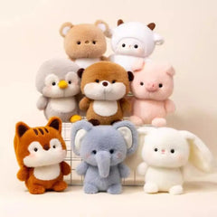 Cute Plush Companion Doll | Anime Elephant, Rabbit, Bear & Panda | 16cm Soft Cartoon Plush Toy | Desk Decor & Sleeping Gift