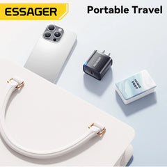 Essager Mini 30W Type C Charger PD QC3.0 Fast Type C Charger For iPhone 16 15 14 13 Pro Samsung S25 Xiaomi iPad Travel Adapter