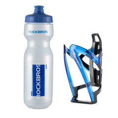 ROCKBROS Bike Water Bottle and Cage Set | 750ml BPA-Free Cycling Sports Squeeze Bottle with Lightweight Integrated Molded Bottle Holder for Road & Mountain Bikes