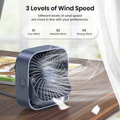 TOPK USB Desk Fan | Mini Portable Table Fan | 3-Speed Quiet Cooling Fan for Home, Office & Desktop Use