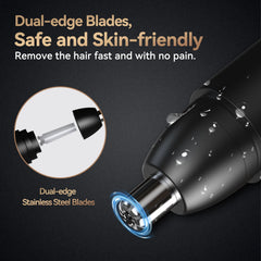 MAXGROOM Nose Hair Trimmer for Men | Rechargeable Electric Trimmer | 360° Rotating Dual-Blade System | Painless & Safe | Nose & Eyebrow Hair Groomer