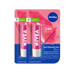 2 x NIVEA Watermelon Shine 4.8g Lip Balm|24 H Melt in Moisture Formula|Natural Oils|Glossy Finish,4.8 g (Pack of 1)