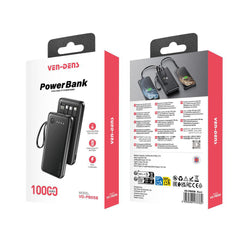 Ven-Dens PB-058 / PB-059 Fast Charging Power Bank with Built-in 3-in-1 Cable | 10000mAh / 20000mAh Portable Charger