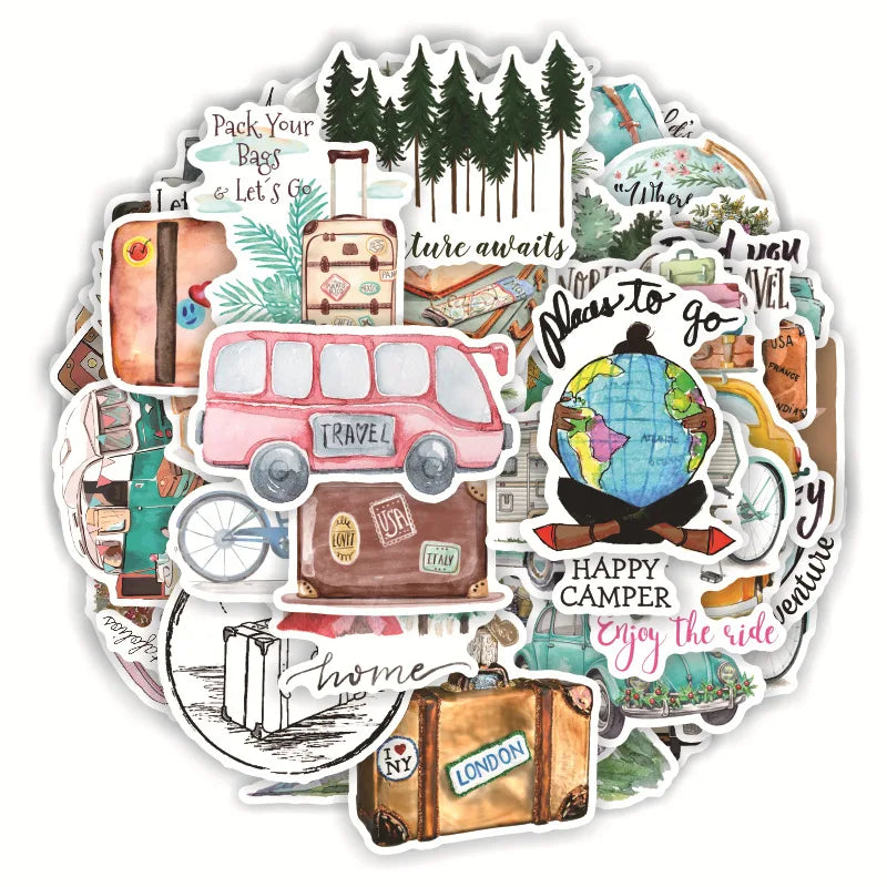 50pcs Travel World Stickers Waterproof Skateboard Motorcycle Guitar Luggage Laptop Bicycle Sticker Kids Toys -  Stickers in Sri Lanka from Arcade Online Shopping - Just Rs. 990!
