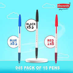 (POUCH) - 5 BLUE. 5 BLACK, 5 RED I Lightweight Ball Pen With Comfortable Grip for Extra Smooth Writing I School and Office Stationery | 0.7mm Tip Size -   in Sri Lanka from Arcade Online Shopping - Just Rs. 1690!