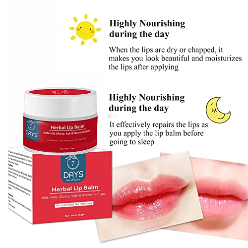 7 Days Herbal Lip Balm For Dry Damaged and Chapped Lips | An Ayurvedic Lip Moisturizer LipBalm Enriched with Cocoa Butter, Shea Butter & Essential Oils 15 g -  Lip Balms in Sri Lanka from Arcade Online Shopping - Just Rs. 2376!