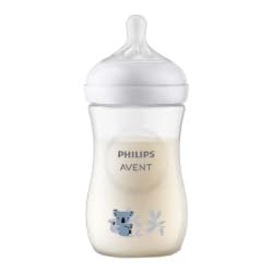 Philips AVENT Natural Response Plastic Baby Feeding Bottle - 260Ml Baby Milk Bottle, Bpa Free with Babies 1Month+ Teat (260Ml Koala Bear Print)