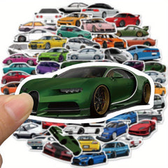 Stickerly 50PCS Cool & Cute Waterproof Car Sticker Pack, Vinyl Reusable Decals for Cars, Laptops, Skateboards, Luggage & More, Ideal for DIY, Water Bottles, Adults' Suitcases