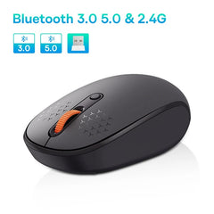 Baseus Bluetooth + Wireless 1600DPI Silent Mouse With 2.4GHz USB Nano Receiver for PC MacBook Tablet Laptop