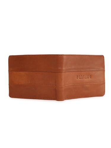 Marbin Men's Leather Wallet – 8 Card Slots (Brown)