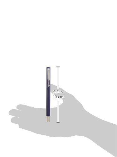 Parker Vector Standard Chrome Trim Calligraphy Fountain Pen | 7-Piece Set containts 2 Nibs, 2 Blue & 2 Black Ink Cartridges | Ideal for Creative Writing & Fine detailing