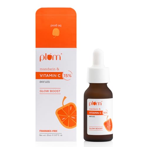 Plum 15% Vitamin C Serum for Glowing Skin | for Oily, Dry & Combination Skin | Reduce Pigmentation & Dark Spot |with Mandarin | Non-Irritating, Hydrating & Soothing | Unisex | 20ml