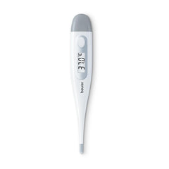 Beurer FT-09 Digital Oral Thermometer for Fever | High Accuracy | Digital Display | Water Resistance - Color White, Glass and Plastic