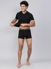 Levi's Men's Cotton Style #003 Comfort Regular Fit Solid Trunk (Pack of 2) (#003-TRUNK-LT GMEL/BLK-P2_Light Grey Melange, Black_M)