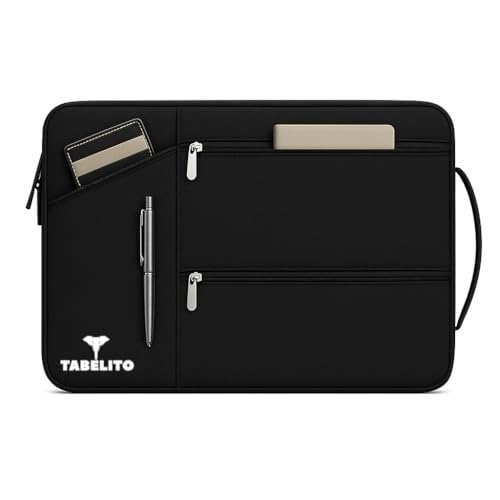 Tabelito Polyester Hybrid Laptop Bag Sleeve Case Cover Pouch for 14 Inch(35Cm) Laptop Apple/Dell/Lenovo/Asus/Hp/Samsung/Mi/MacBook/Ultrabook/Thinkpad/Ideapad/Surfacepro (Black)