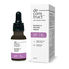 Deconstruct 0.2% Retinol Face Serum With 1% Peptide | Beginner Friendly | Anti Aging, Night Face Serum To Reduce Fine Lines & Wrinkles | For Men & Women | Beginner Friendly | 30 Ml