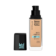 Maybelline New York Liquid Foundation, Matte Finish, With SPF, Absorbs Oil, Fit Me Matte + Poreless, 220 Natural Beige, 30ml