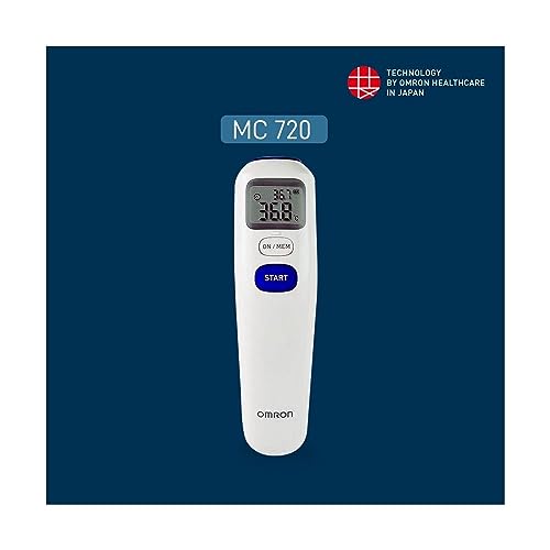 Omron MC 720 Non Contact Digital Infrared Forehead Thermometer With 1 Second Quick Measurement, 3 in 1 Measurement Mode, Auto On/off & Backlight, White - Personal Care Appliances from Omron - Shop in Sri Lanka at Arcade.lk