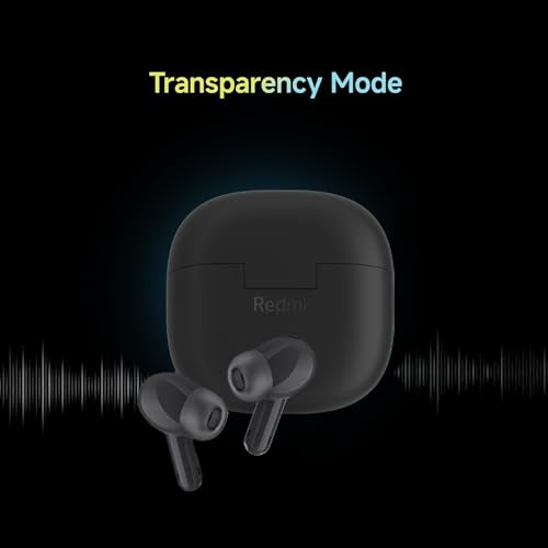 Redmi Buds 5C Bluetooth TWS in Ear Earbuds, Up to 40Db Hybrid Noise Cancellation, Quad Mic, Custom Eq, 10Mins Charge for 2Hours Life, Up to 36Hrs Playback, Gaming TWS| Acoustic Black