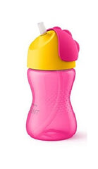 AVENT Philips Baby Straw Sipper | 10 fl oz | Anti Spill Sippy Cup with Soft Silicone Straw BPA Free & Non Toxic for Baby/Kids of 9+ Months - (300 ml Pink)
