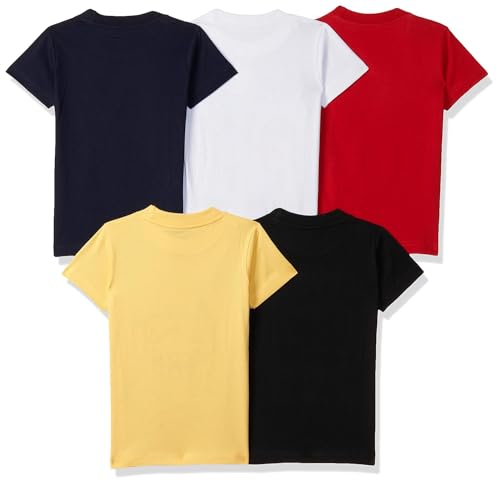 T2F Boy's Solid Regular Fit T-Shirt (10_Multicolor 2 | 7 8 Years)