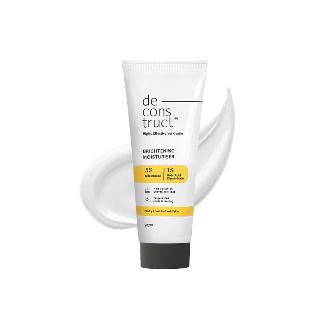 Deconstruct Niacinamide Brightening Face Moisturizer| 5% Niacinamide + 1% Kojic Acid + 5% Vitamin C | For Dark Spots And Uneven Skin Tone | Brightens & Hydrates | 50 Gm