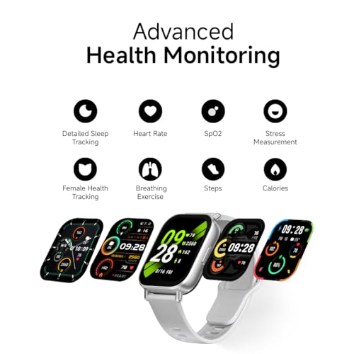 Redmi Watch 5 Active, 2" Display, Metal Body, 18 Day Battery, Bluetooth Calling, Advanced AI Noise Cancellation, Alexa, Silver