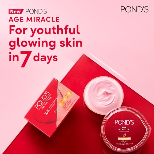 Pond's Age Miracle Youthful Glow Day Cream with SPF 15 PA++, Anti-Ageing Cream, With 10% Retinol-Collagen B3 Complex, Reduce Fine Lines & Combat Sagging Skin, 50g - Beauty from POND'S - Shop in Sri Lanka at Arcade.lk