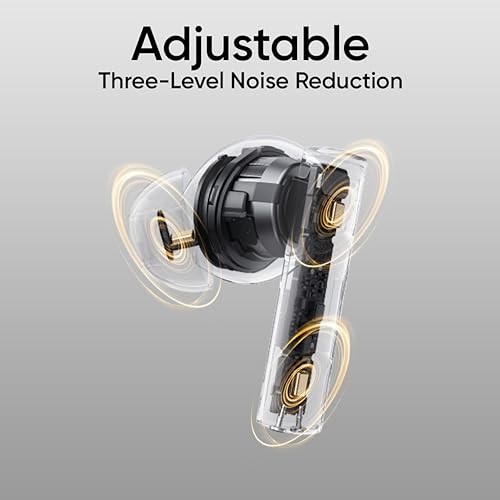 realme Buds T310 True Wireless in-Ear Earbuds with 46dB Hybrid ANC, 360° Spatial Audio, 12.4mm Dynamic Bass Driver, Upto 40Hrs Battery and Fast Charging (Vibrant Black)