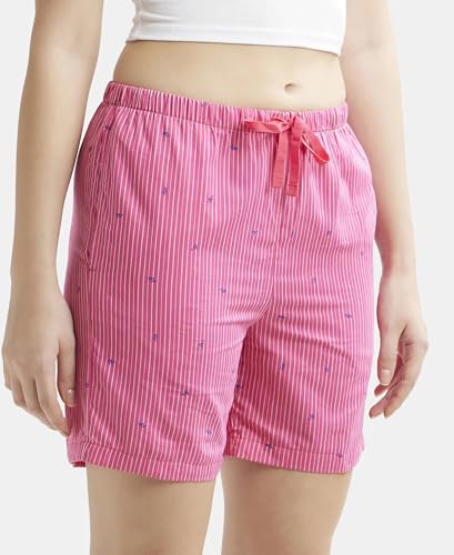 Jockey Shorts for Women with Side Pocket & Drawstring Closure RX15_Ruby Assorted Checks_XS