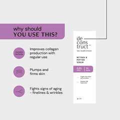 Deconstruct 0.2% Retinol Face Serum With 1% Peptide | Beginner Friendly | Anti Aging, Night Face Serum To Reduce Fine Lines & Wrinkles | For Men & Women | Beginner Friendly | 30 Ml