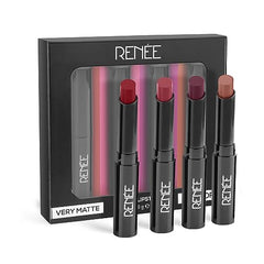 RENEE Very Matte - Pack of 4 Matte Lipsticks | Intense Color Pay Off, Full Coverage Long Lasting Weightless Velvety Formula - Beauty from RENEE - Shop in Sri Lanka at Arcade.lk