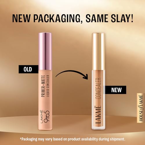 LAKMÉ 9to5 Primer+Matte Liquid Full Coverage Concealer for all skin types,34 Almond, 5.4 ml
