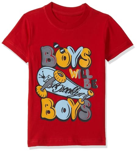T2F Boy's Solid Regular Fit T-Shirt (10_Multicolor 2 | 7 8 Years)