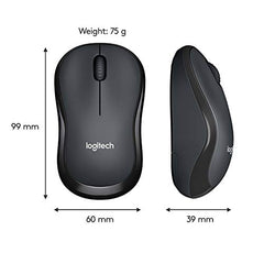 Logitech M221 Wireless Mouse, Silent Buttons, 2.4 GHz with USB Mini Receiver, 1000 DPI Optical Tracking, 18-Month Battery Life, Ambidextrous PC/Mac/Laptop - Charcoal Grey - Personal Computer from Logitech - Shop in Sri Lanka at Arcade.lk