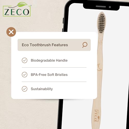 ZECO Natural Kids Bamboo Toothbrush for Kids Soft Brush For Teeth Better Brush Toothbrush Whitening Products | Premium Eco-Friendly White Teeth Cleaner 6-9 Years - Drugstore from ZECO - Shop in Sri Lanka at Arcade.lk