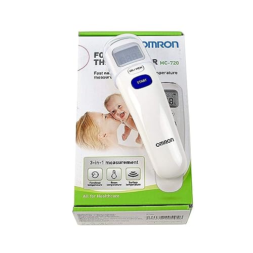 Omron MC 720 Non Contact Digital Infrared Forehead Thermometer With 1 Second Quick Measurement, 3 in 1 Measurement Mode, Auto On/off & Backlight, White - Personal Care Appliances from Omron - Shop in Sri Lanka at Arcade.lk