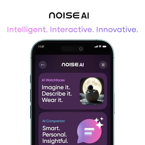 Noise Pro 6 Smart Watch:Intelligent AI, Endless AI Watch Faces, AI Companion, 1.85" AMOLED, EN2 Processor, Nebula UI 2.0, Emergency SOS, Compatible with iOS & Android (Arctic Weave), Multicolor
