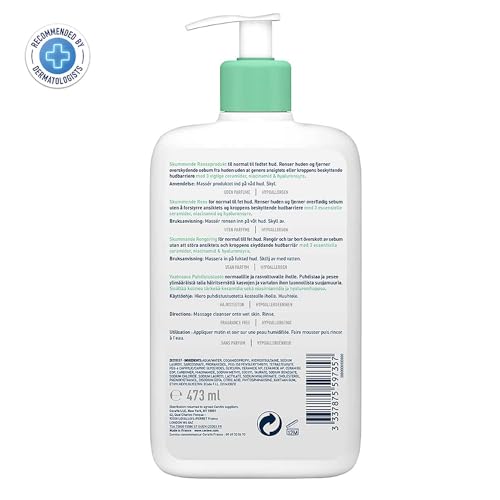 CeraVe Foaming Cleanser For Normal To Oily Skin (473ml) - Dermatologist-Developed Facewash | Non-Comedogenic And Fragrance-Free Cleansers For Acne-Prone Skin - Luxury Beauty from CeraVe - Shop in Sri Lanka at Arcade.lk