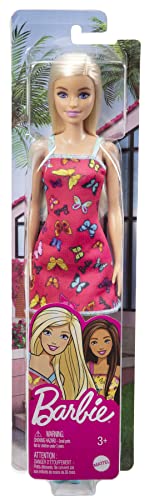 Barbie® Doll (11.5 inches) with Colorful Butterfly Logo Print Red Dress & Strappy Heels, Great Gift for Ages 3 Years Old & Up - Toy from Barbie - Shop in Sri Lanka at Arcade.lk