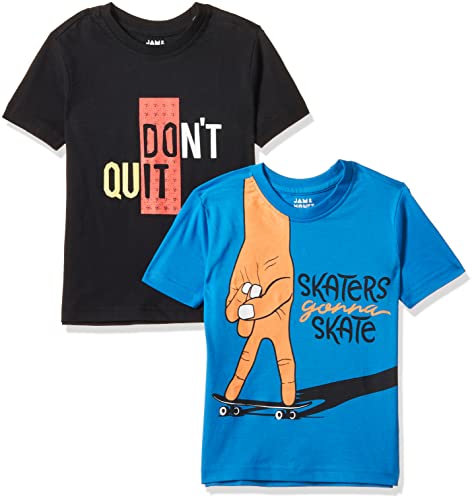 Jam & Honey Boys 100% Cotton Printed Half Sleeves T-Shirt | Age 2-12 Years (Pack of 2) - Apparel from Amazon Brand - Jam & Honey - Shop in Sri Lanka at Arcade.lk